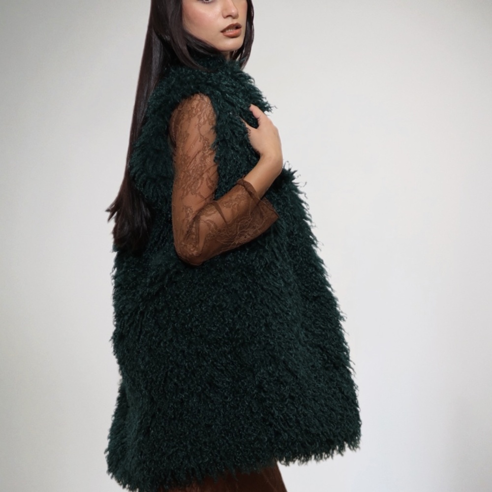 Michael Kors Curly Lamb Puffer Vest